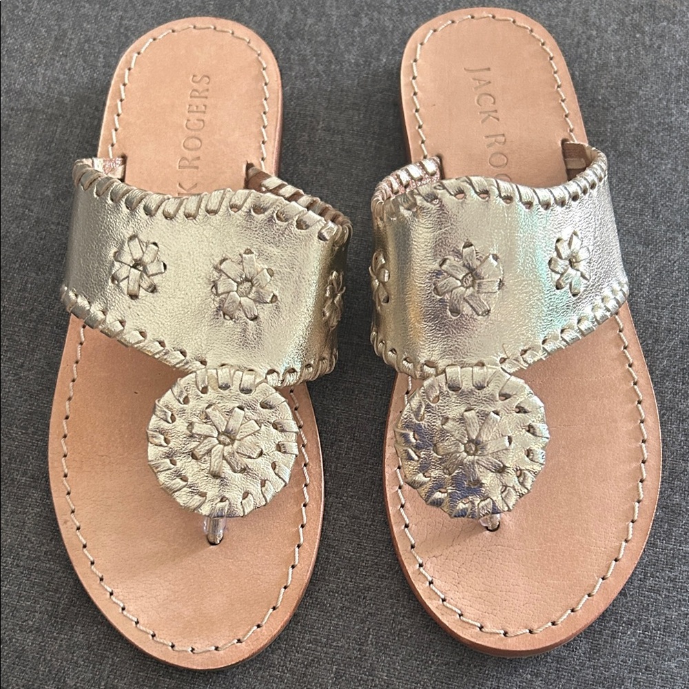 Jack Rogers Metallic Gold Girls Sandals Only worn twice!!!!